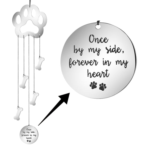 Once by My Side Forever in My Heart Dog Sympathy Wind Chime