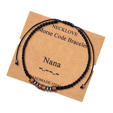 NECKLOVE Nana Morse Code Bracelet for Women Inspirational Gift for Her