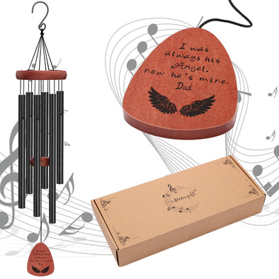 Dad Memorial Wind Chimes Sympathy Gifts for Loss of Father I Was Always His Angel Now He's Mine