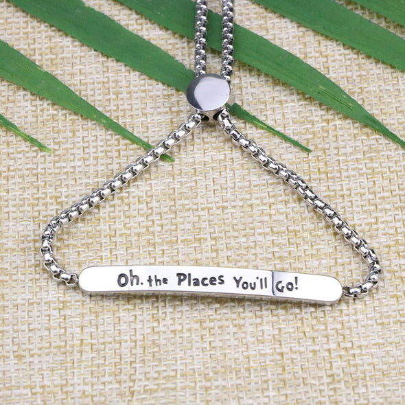 Oh The Places You'll Going Adjustable Chain Link Jewelry
