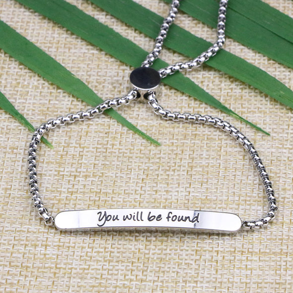 You Will Be Found Adjustable Chain Link  Bracelet