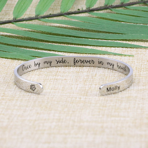 Molly Pet Memorial Jewelry Animal Remembrance Cuff for Pet Lovers