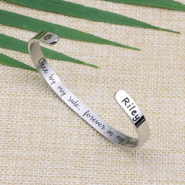 Riley Pet Memorial Jewelry Personalized Dog Sympathy Cuff Gift