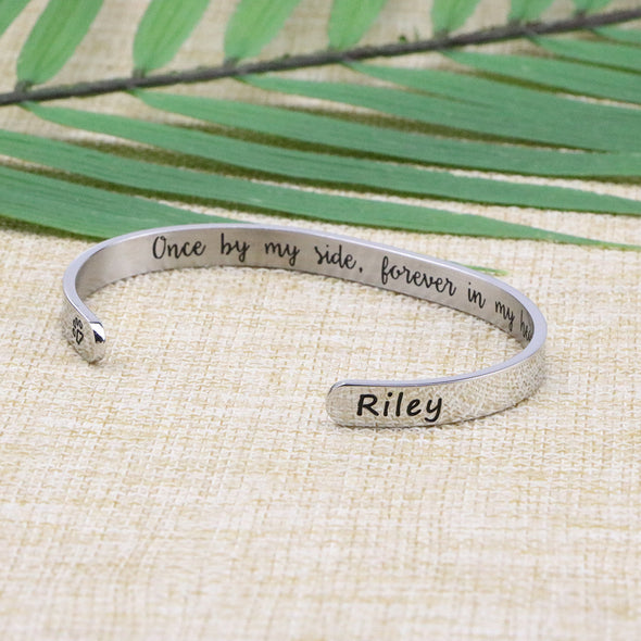 Riley Pet Memorial Jewelry Personalized Dog Sympathy Cuff Gift