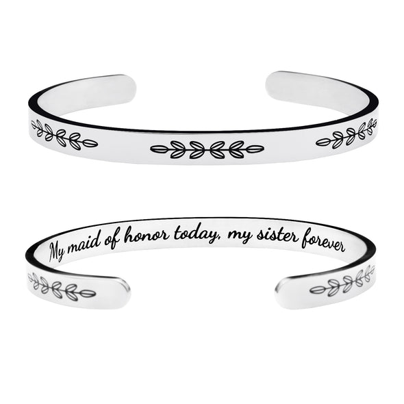 My Maid of Honor Today My Sister Forever Bracelets