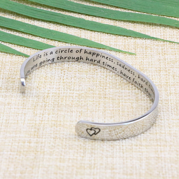 Life is a Circle of Happiness Sadness Hard time inspirational bracelets