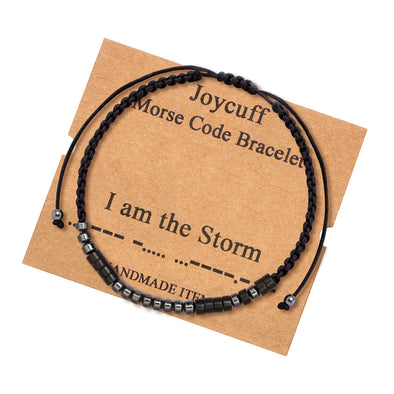 I am The Storm Inspirational Morse Code Bracelet Secret Message