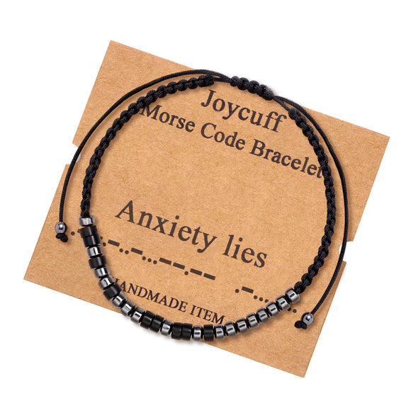 Anxiety Lies Inspirational Morse Code Bracelets for Mom Daughter Wife Sister BFF