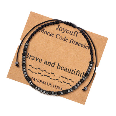 Brave and Beautiful Morse Code Bracelet for Women Inspirational Gift for Her
