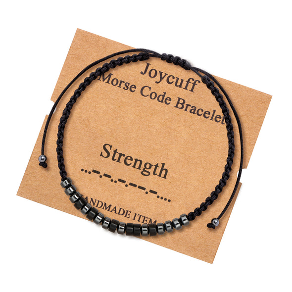 Strength Morse Code Bracelet Inspirational Jewelry for Her Mom Daughter Gift