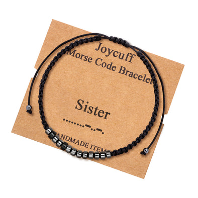 Sister Morse Code Bracelet for Women Inspirational Gift for Her