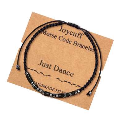 Just Dance Hidden Message Obsidian Morse Code Bracelets Birthday Gift for Teen Girls
