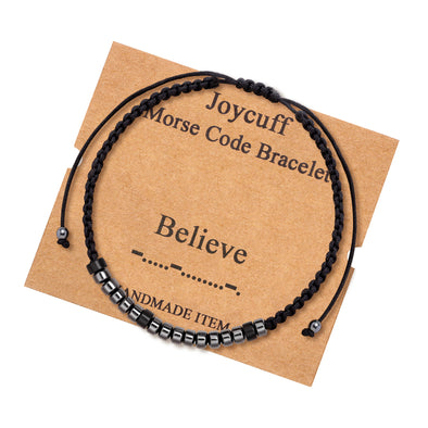 Believe Inspirational Morse Code Bracelets for Mom Daughter Wife Sister BFF