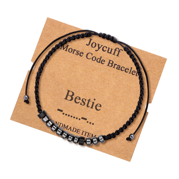 Bestie Morse Code Bracelet for Women Inspirational Gift for Her