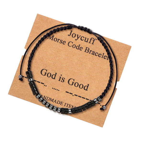 God is Good Inspirational Morse Code Bracelets for Mom Daughter Wife Sister BFF