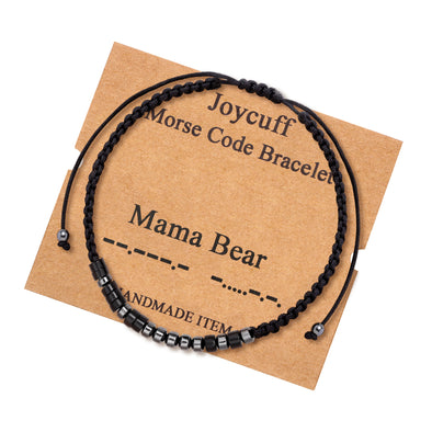 Mama Bear Inspirational Morse Code Bracelets for Mom Daughter Wife Sister