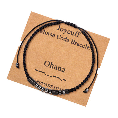 Ohana Morse Code Bracelet for Women Inspirational Gift for Her