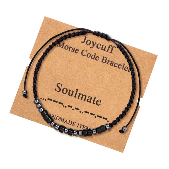 Soulmate Morse Code Bracelet for Women Inspirational Gift for Her