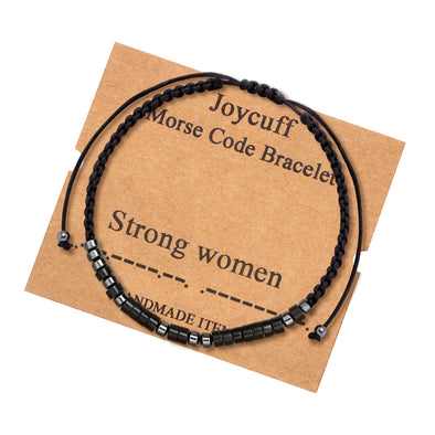 Strong Women Secret Message Morse Code Bracelet Empower Women Inspirational Jewelry for Her