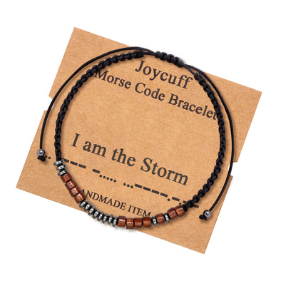 I am The Storm Morse Code Bracelet  Inspirational Jewelry Gift for Her
