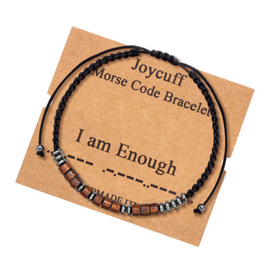 I am Enough Secret Message Morse Code Bracelet Motivational Jewelry for Her