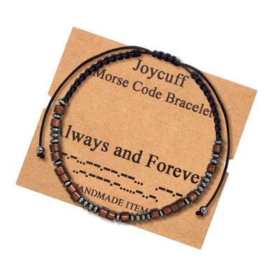 Always and Forever Morse Code Bracelet for Women Inspirational Gift for Her