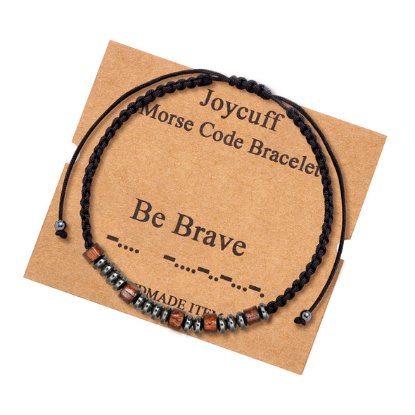 Be Brave Morse Code Bracelet for Women Inspirational Gift for Her