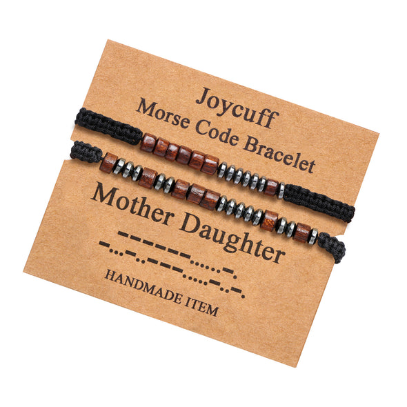 Mother Daughter Morse Code Bracelet for Women Inspirational Gift for Her