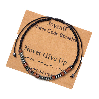Never Give Up Morse Code Encouragement Jewelry for Her Mom Daughter Wife Sister
