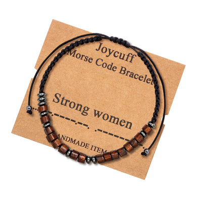 Strong Women Morse Code Bracelet for Women Inspirational Gift for Her