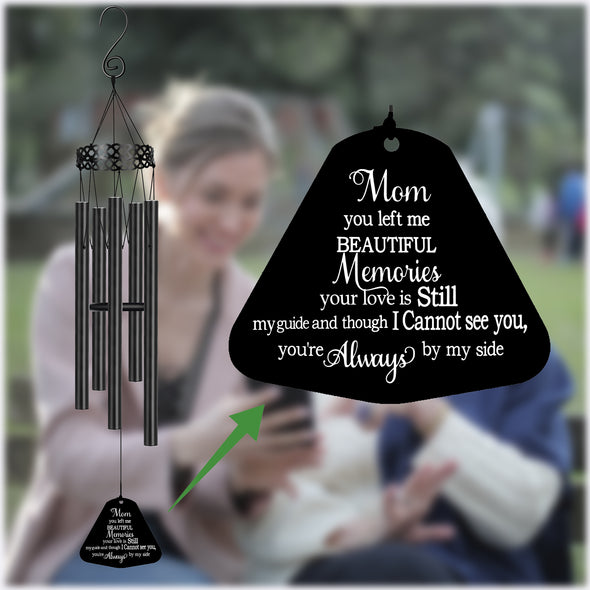 Mom Memorial Wind Chime Loss of Mom Sympathy Gift You Left Me Beautiful Memories Caring Mother's Day Gift
