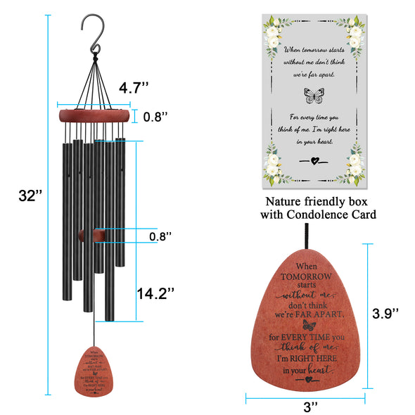 Wind Chimes for Loss of Loved One  Wood Windchimes When Tomorrow Starts Without Me