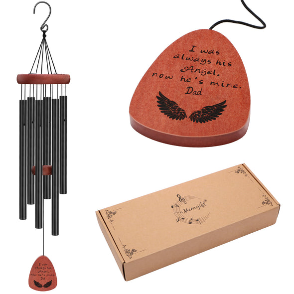 Memorial Dad Windchimes Remembrance Sympathy Gifts I Was Always His Angel Now He's Mine Dad