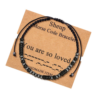 Sheup Morse Code Bracelet for Women You are so loved Inspirational Gift for Her